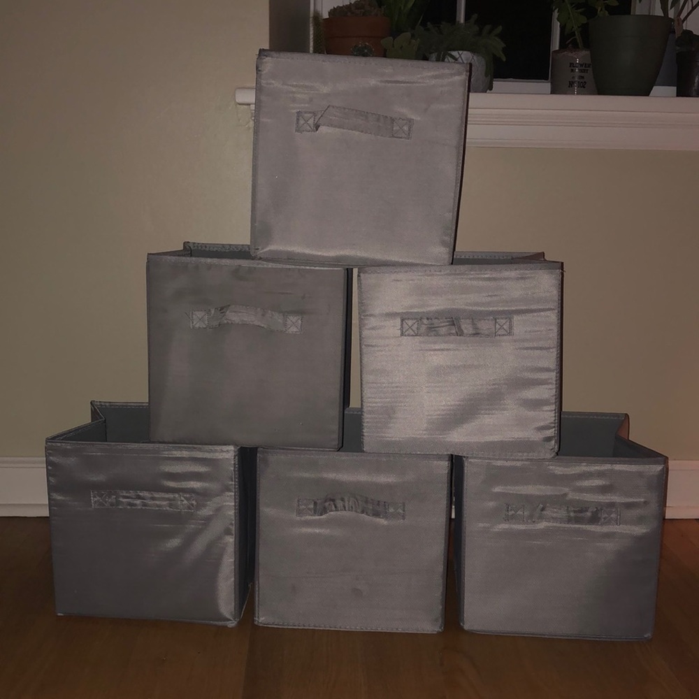 grey gray cube box storage bins